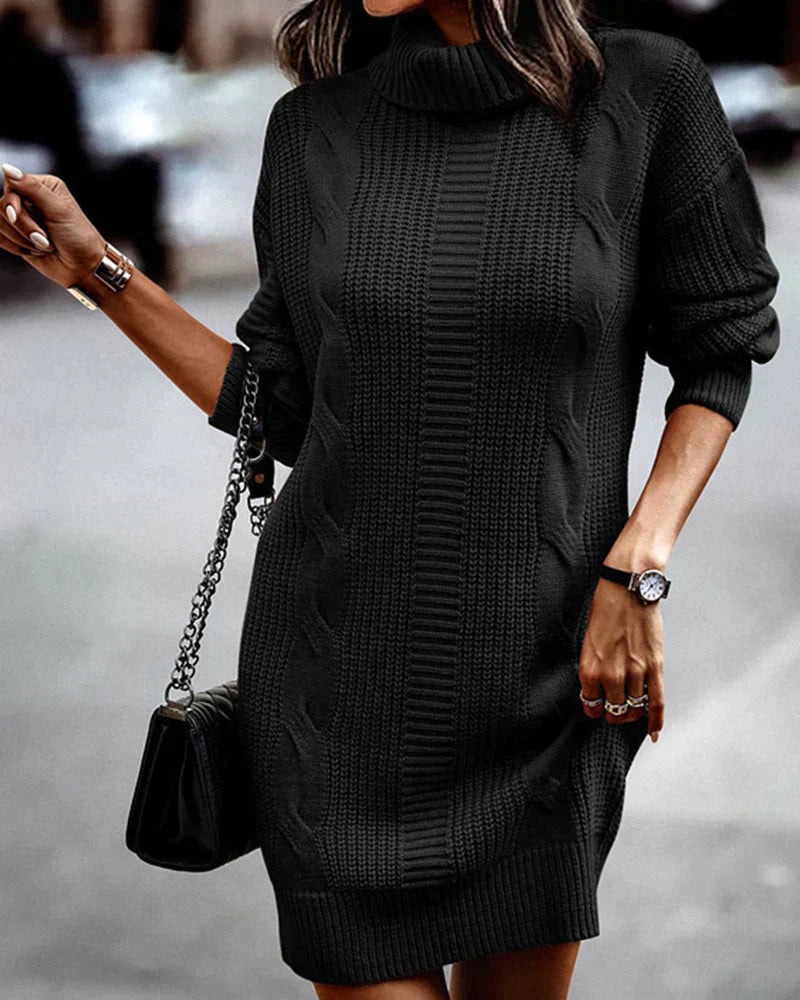 Leona | Gebreide Coltrui Jurk - Fashion Lab