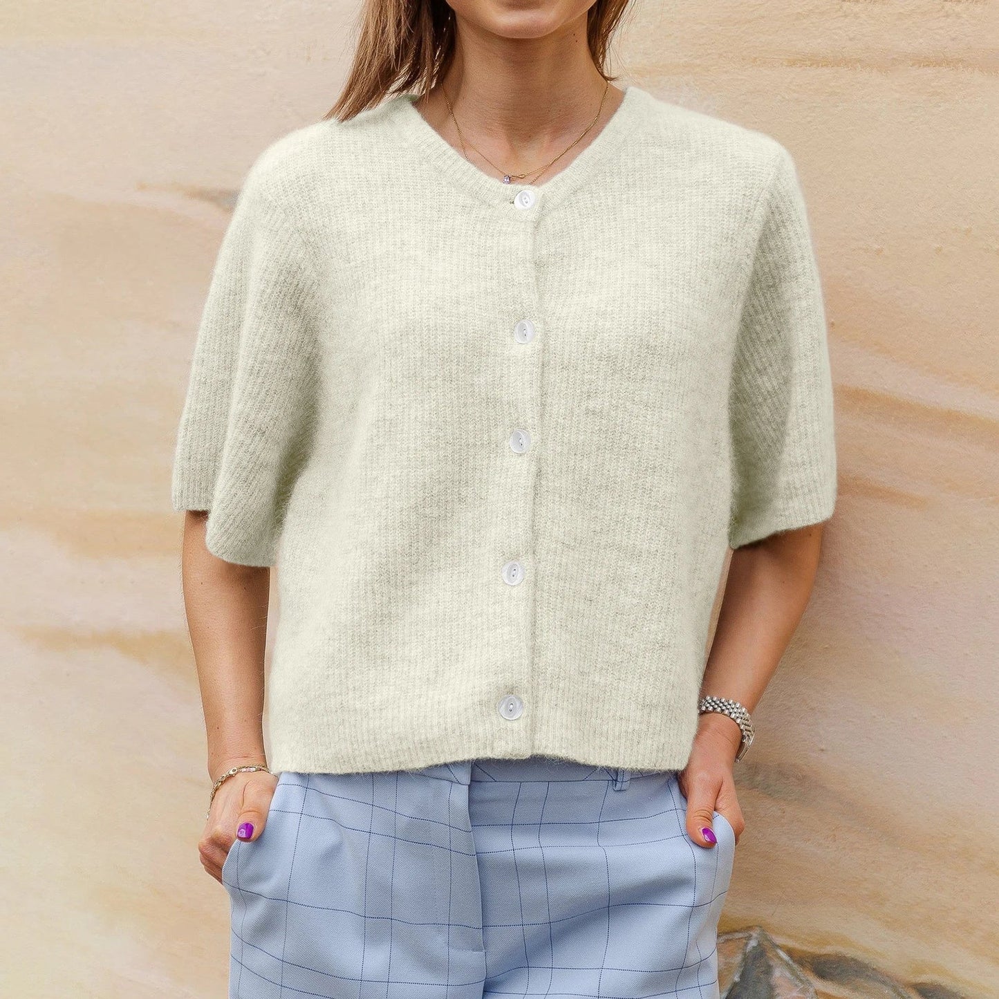 Milia | Streetwear vest met korte mouwen en ronde hals - Fashion Lab