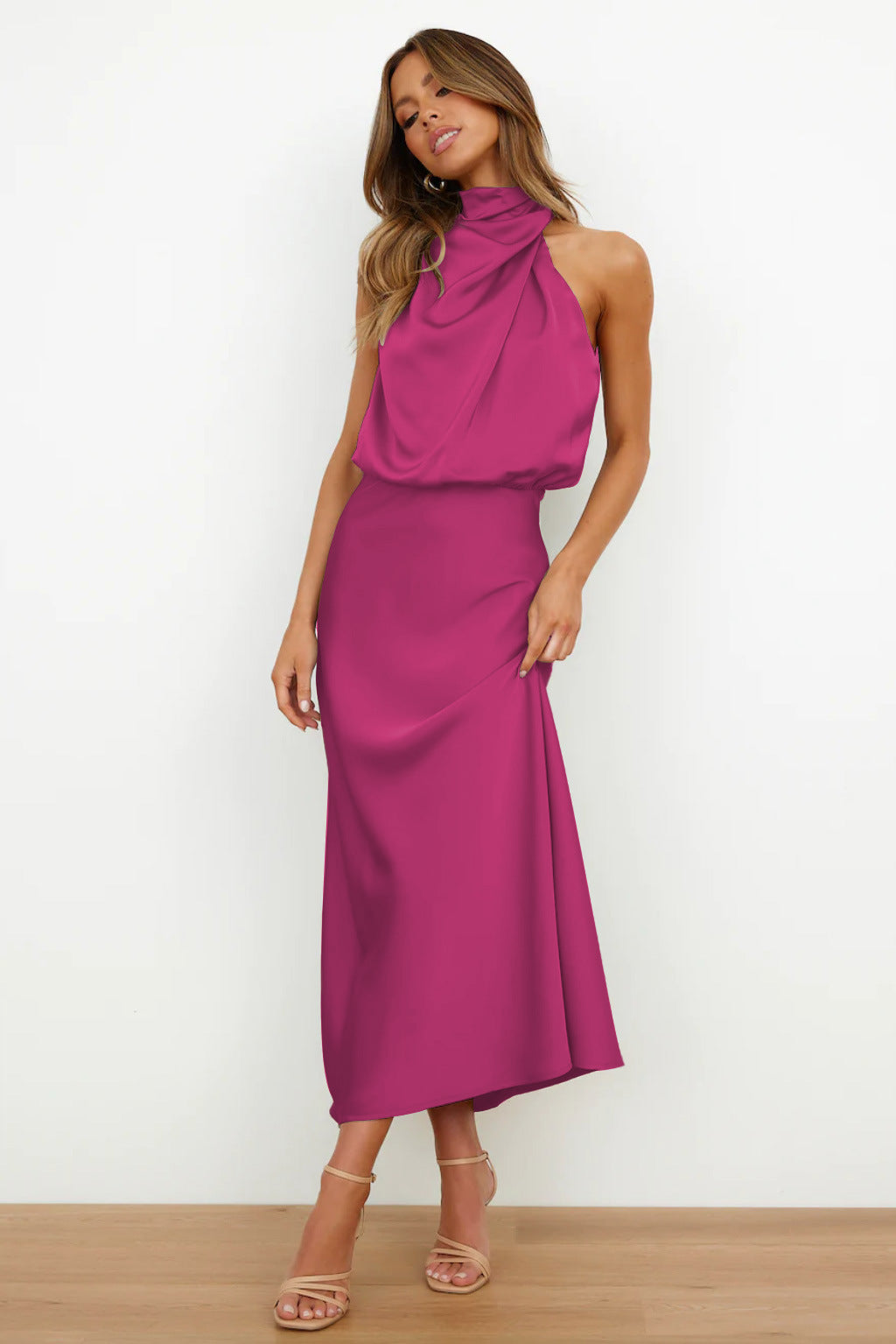 Lorna | Satijnen Halterjurk - Fashion Lab
