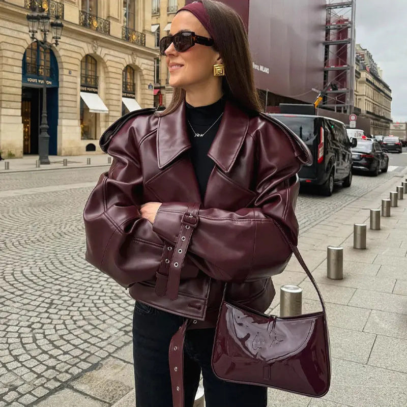 Isabel | Leren Cropped Jacket - Fashion Lab