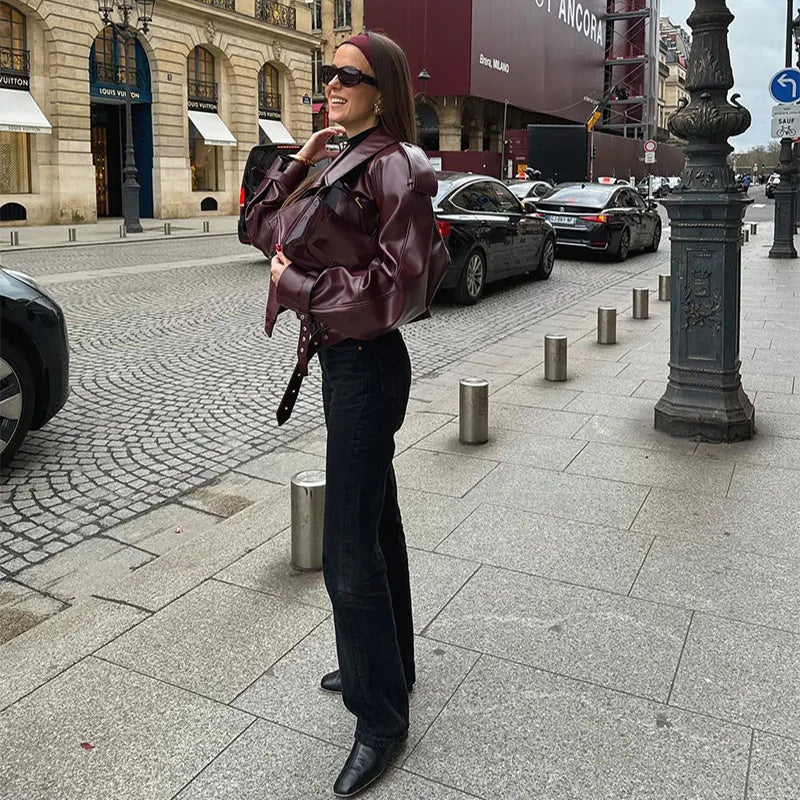 Isabel | Leren Cropped Jacket - Fashion Lab