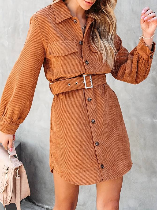 Joan | Corduroy Shirtjurk - Fashion Lab