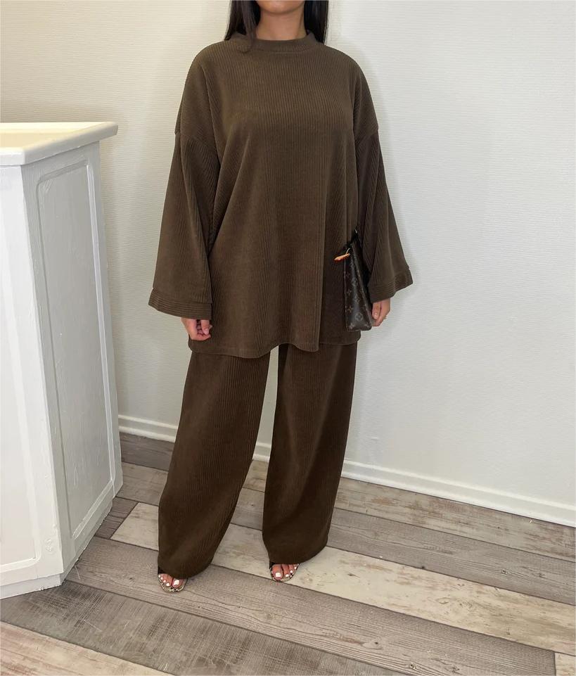 Adelina | Corduroy Tweedelige Broek - Fashion Lab