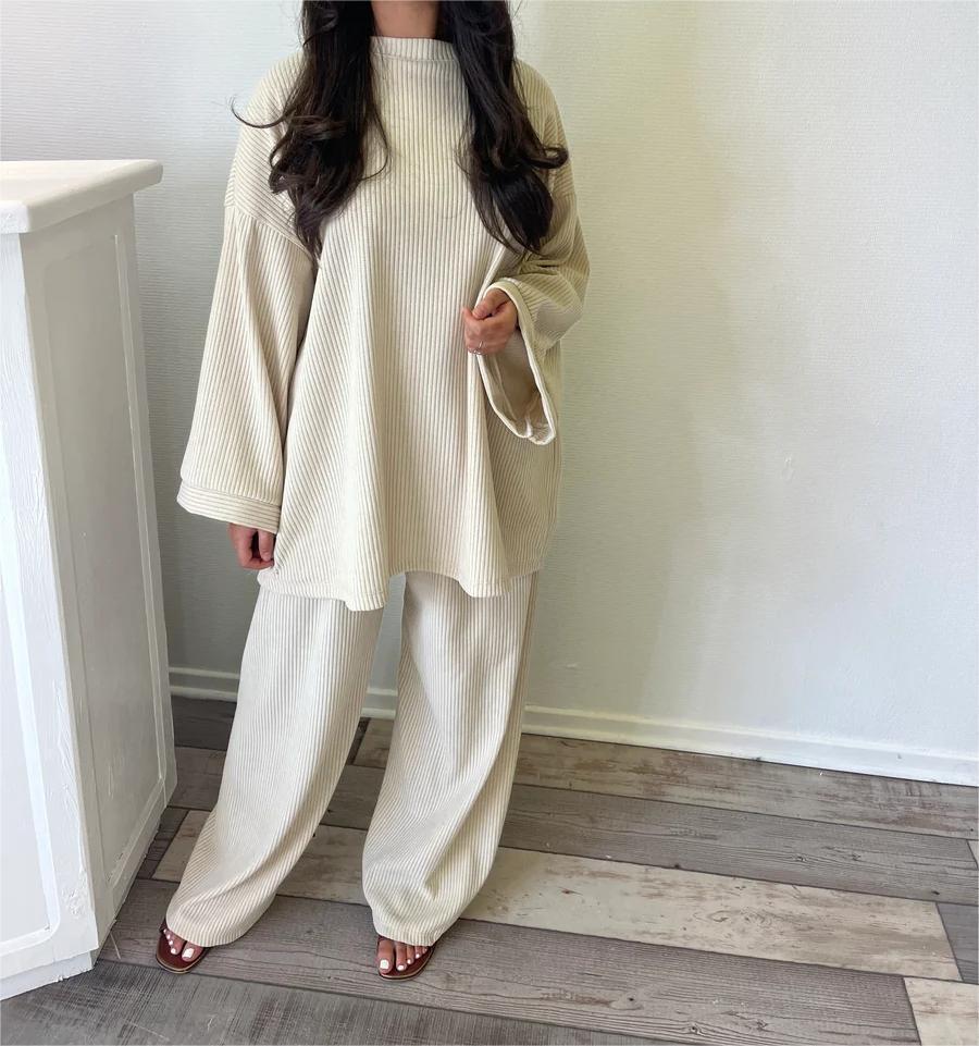 Adelina | Corduroy Tweedelige Broek - Fashion Lab