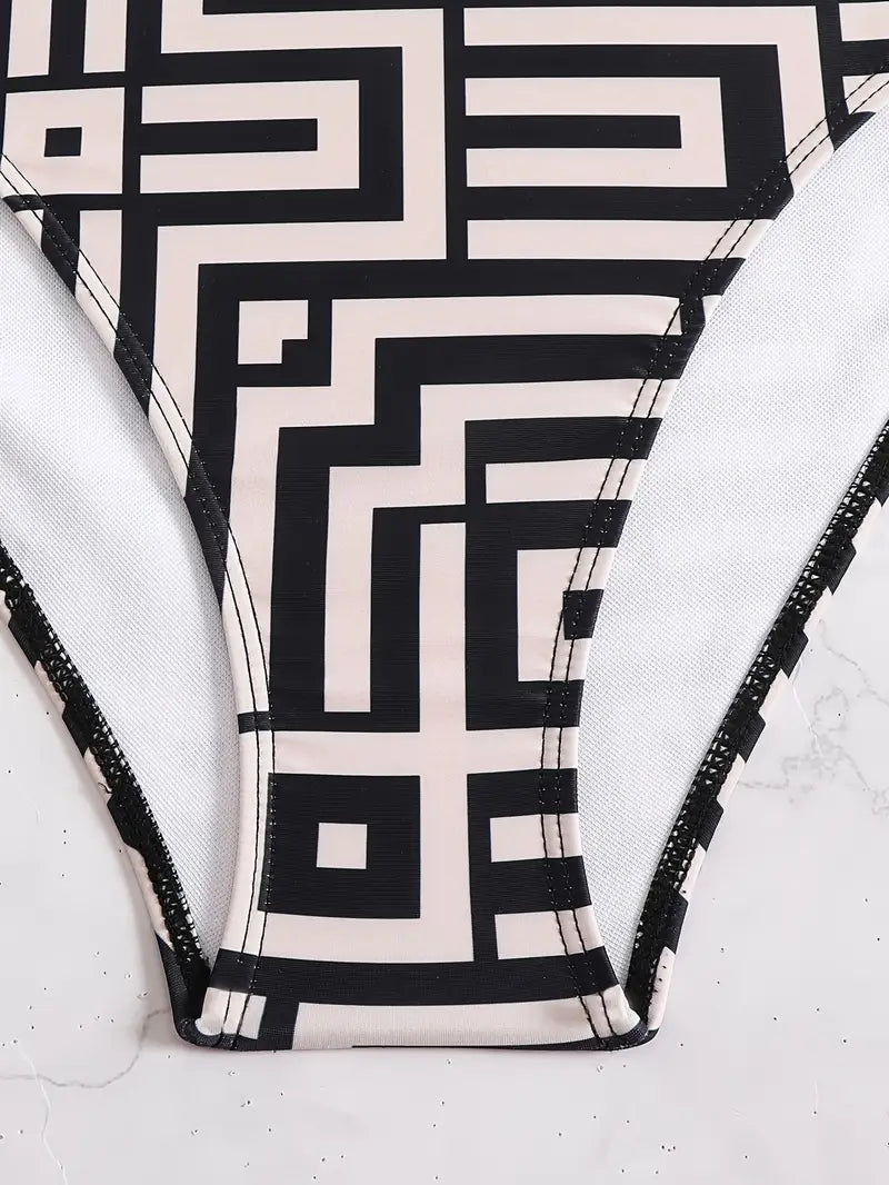Luella | Geometrische Bandeau Bikini Set - Fashion Lab
