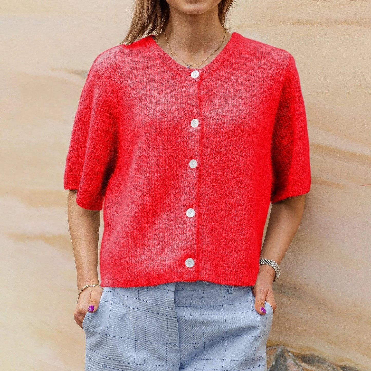 Milia | Streetwear vest met korte mouwen en ronde hals - Fashion Lab