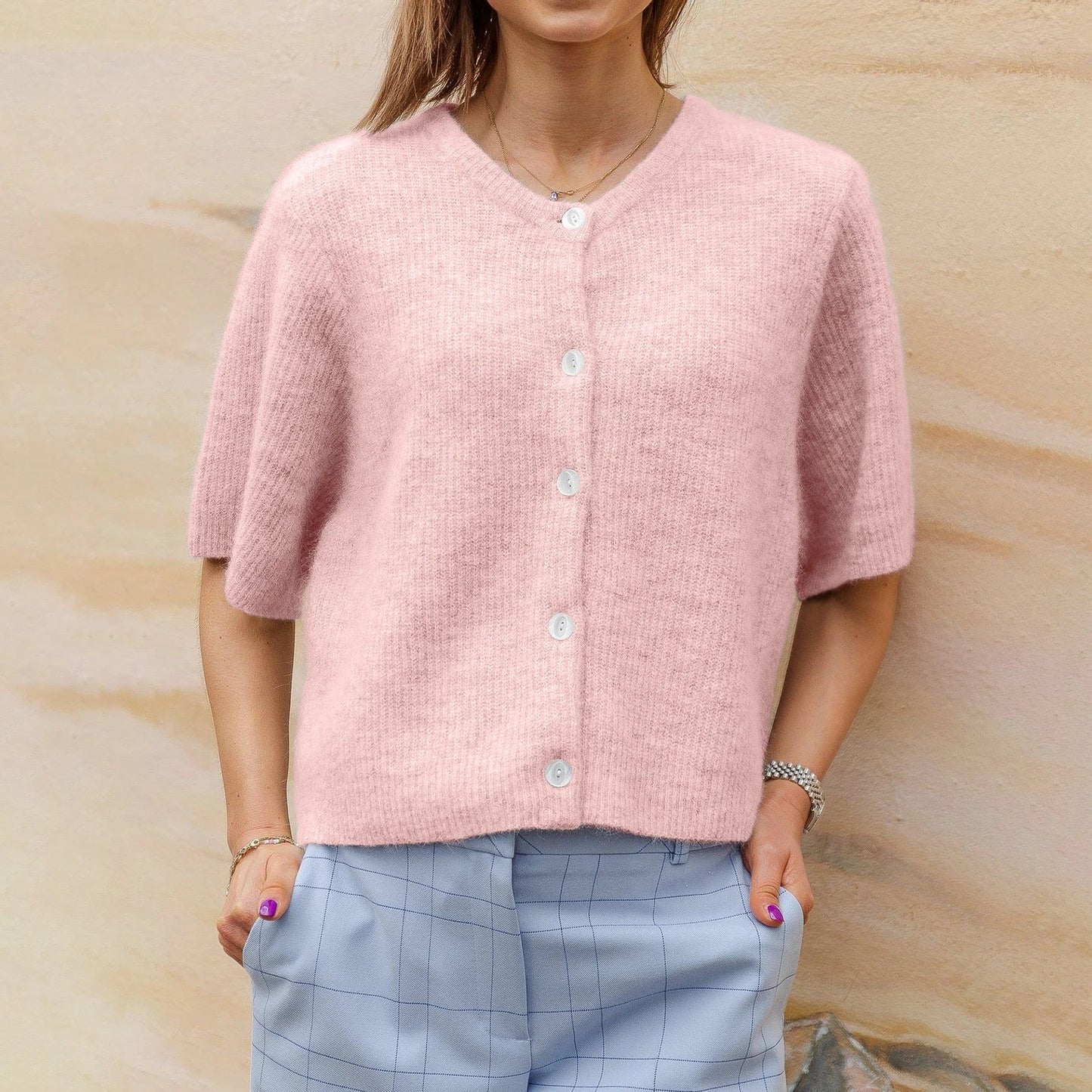 Milia | Streetwear vest met korte mouwen en ronde hals - Fashion Lab