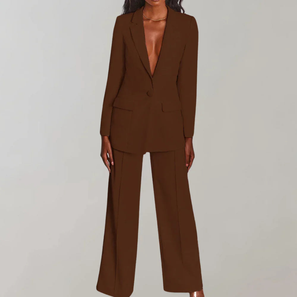 Amy | Elegante Blazer&Flare broek set - Fashion Lab