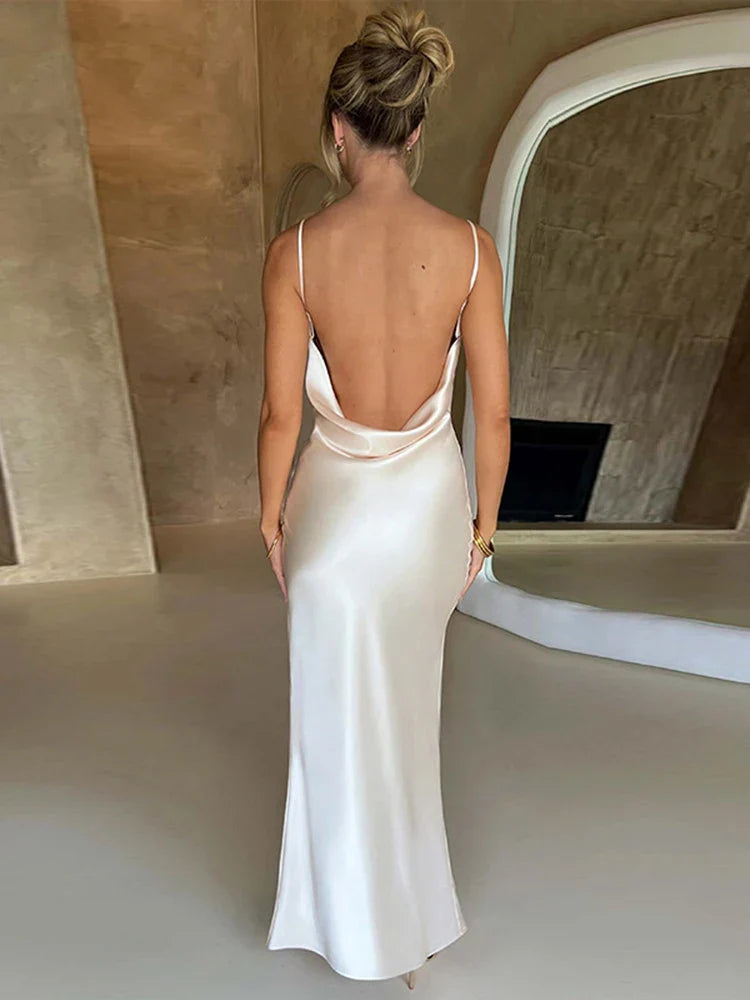 ARIELLE | Satijnen maxi-jurk - Fashion Lab