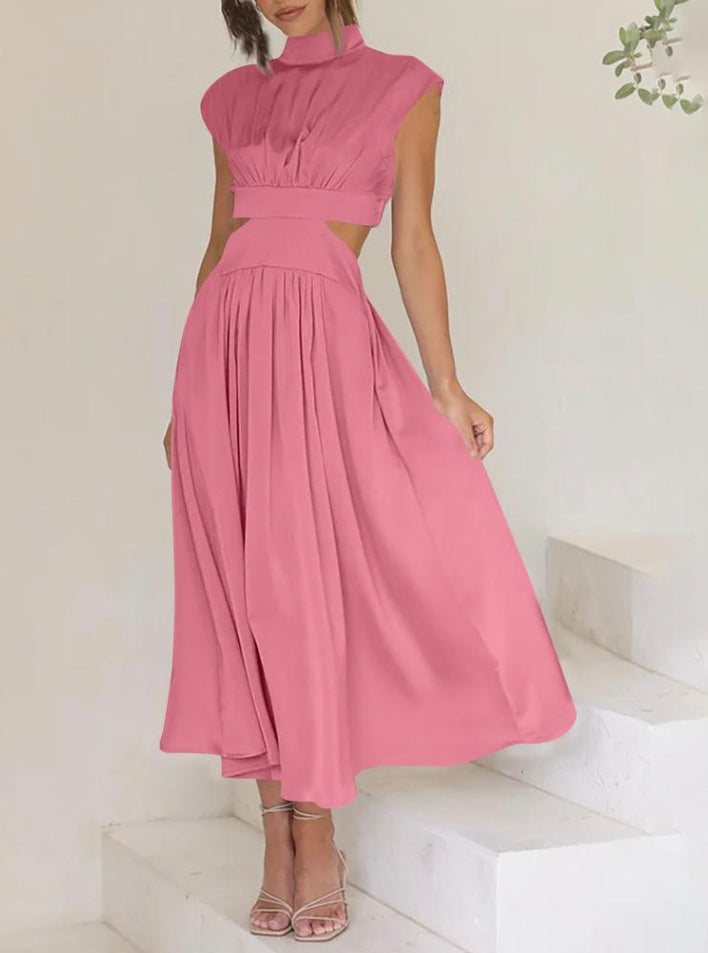 Polina | Lange Mock Neck Cut Out Jurk - Fashion Lab