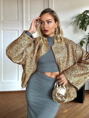 Jane | Gouden Sequin Jacket - Fashion Lab