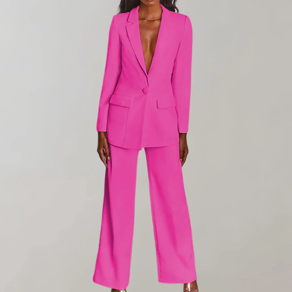 Amy | Elegante Blazer&Flare broek set - Fashion Lab