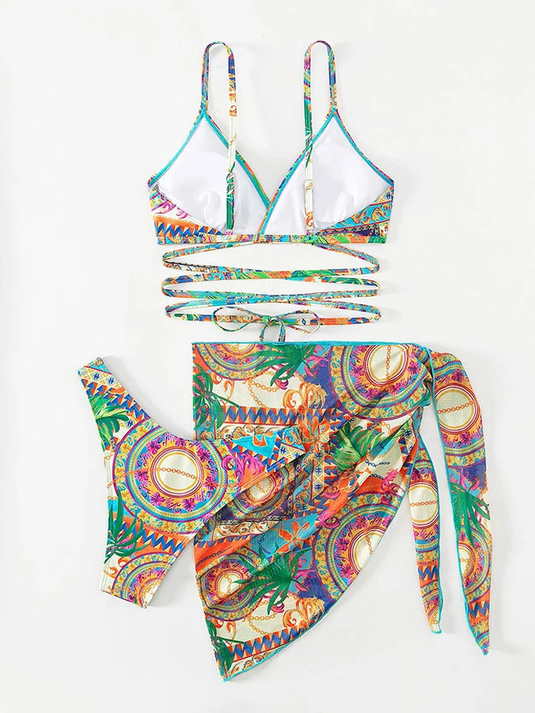 Cadence | Krachtige Print Bikini Set met Rok - Fashion Lab