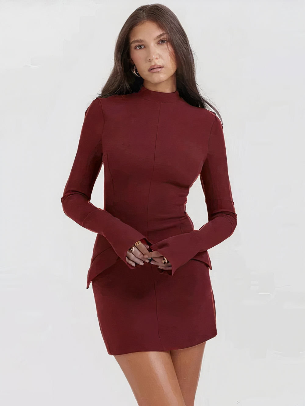 Tonia | Minimalistische Mock Neck Jurk - Fashion Lab