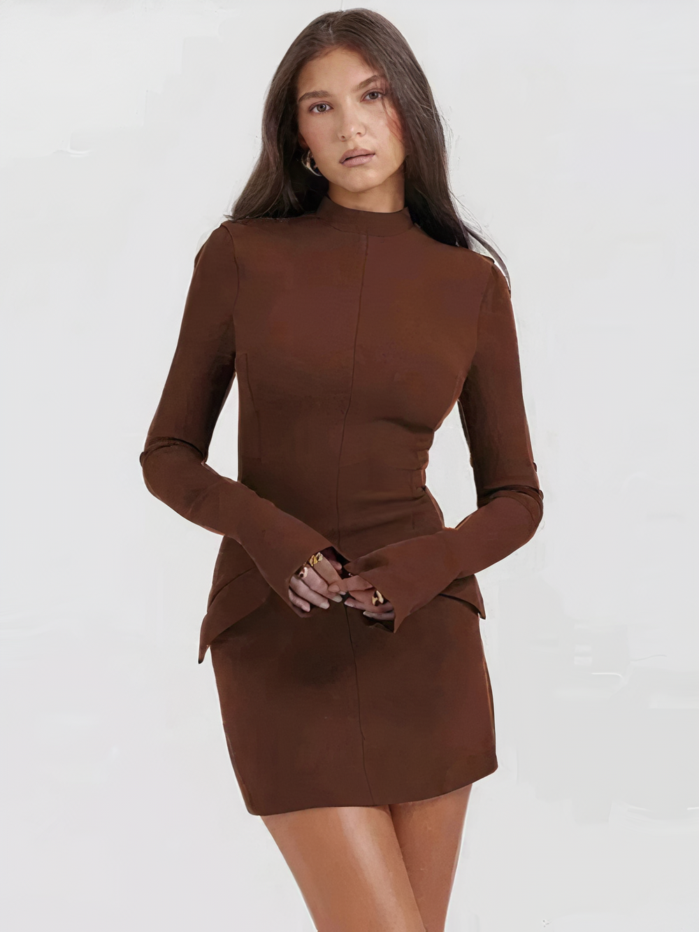 Tonia | Minimalistische Mock Neck Jurk - Fashion Lab
