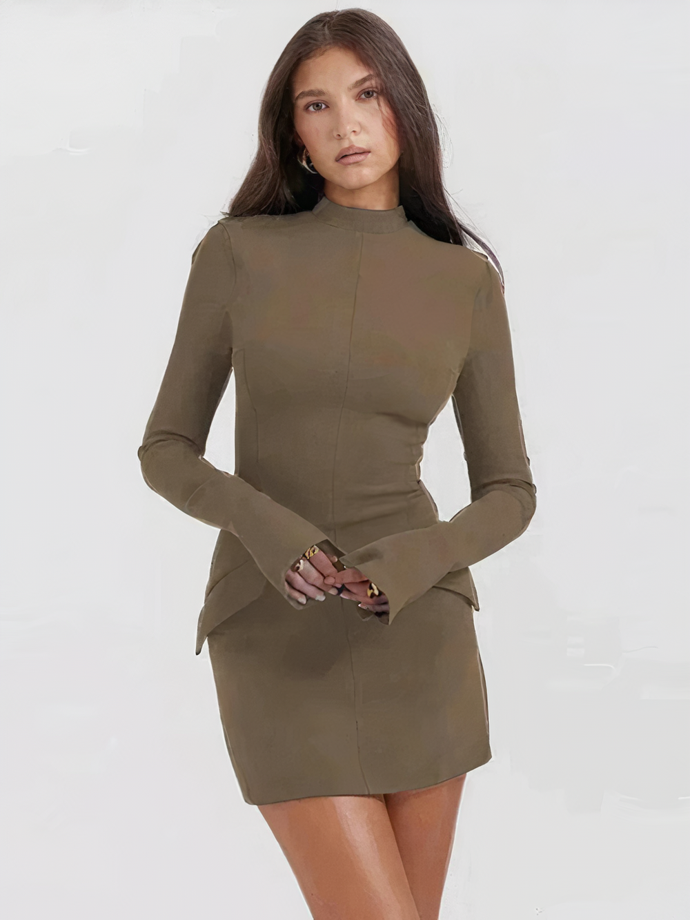 Tonia | Minimalistische Mock Neck Jurk - Fashion Lab