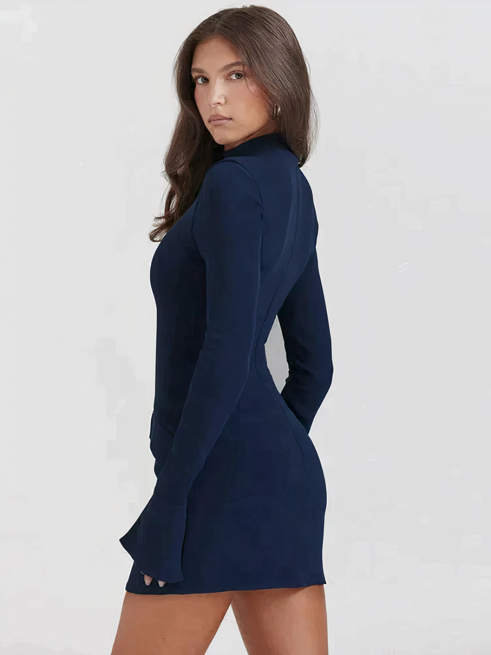 Tonia | Minimalistische Mock Neck Jurk - Fashion Lab