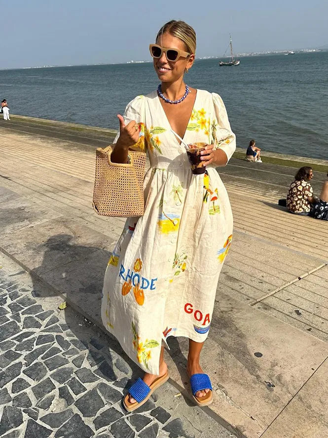 Melissa | Linnen zomerjurk - Fashion Lab