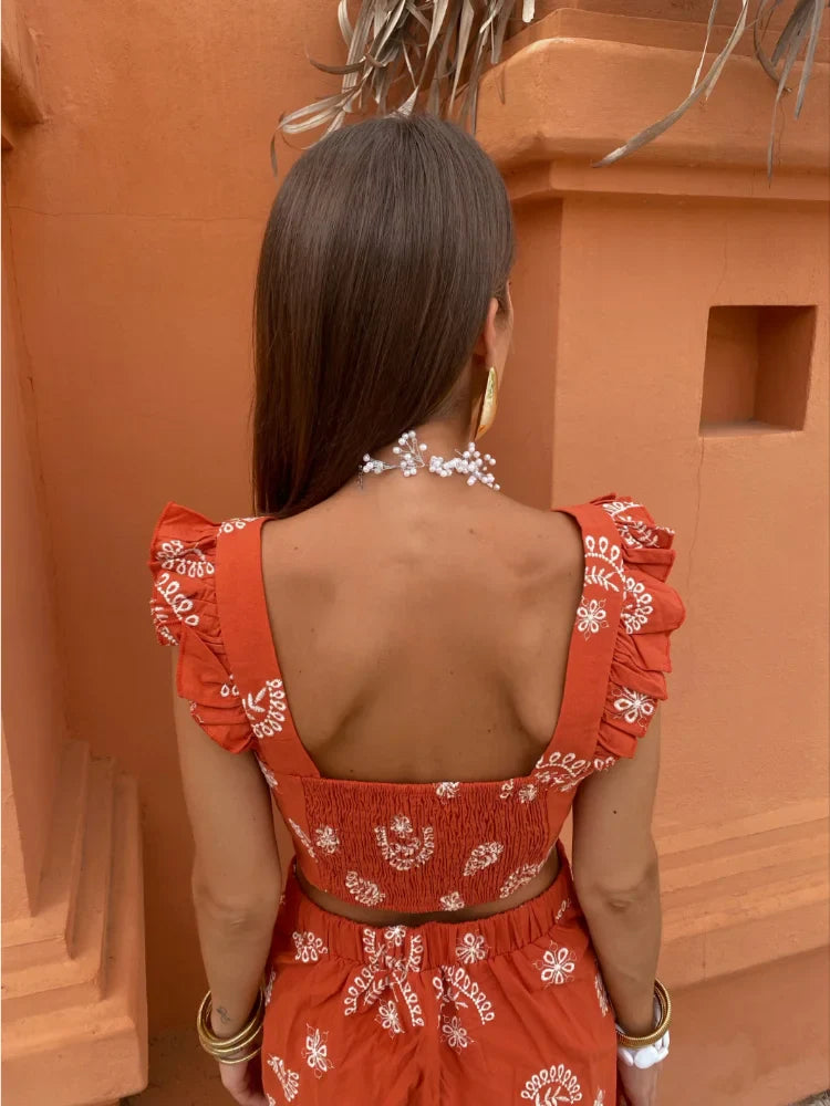 Zahara | Boho Crop Top En Midi Rok - Fashion Lab