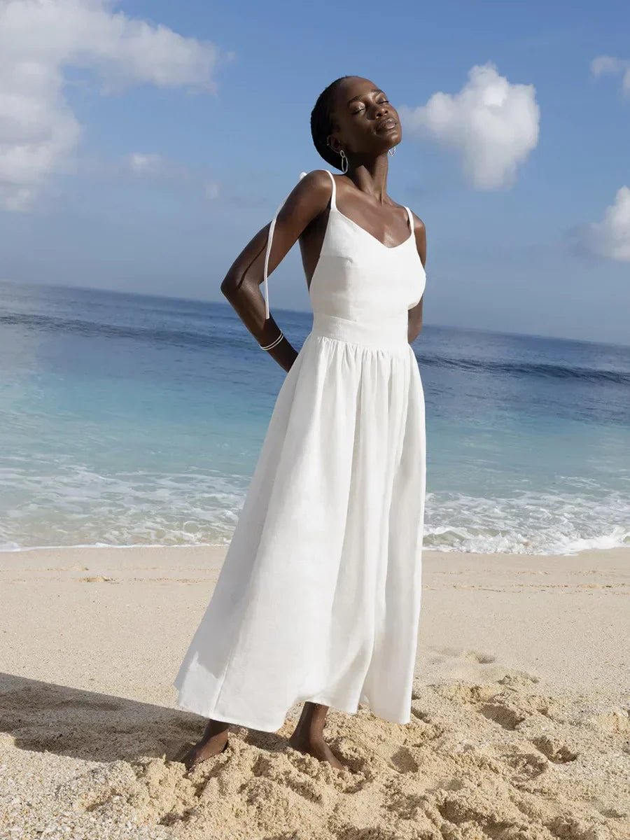 Hella | Bohemian Linnen Maxi Jurk - Fashion Lab