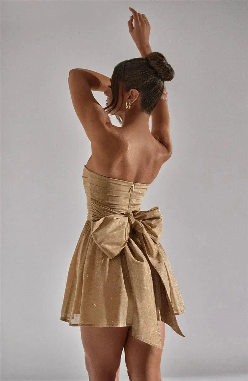 Lien | Strapless Glitter Jurk - Fashion Lab