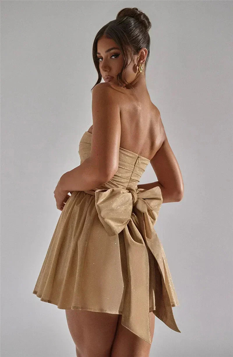 Lien | Strapless Glitter Jurk - Fashion Lab