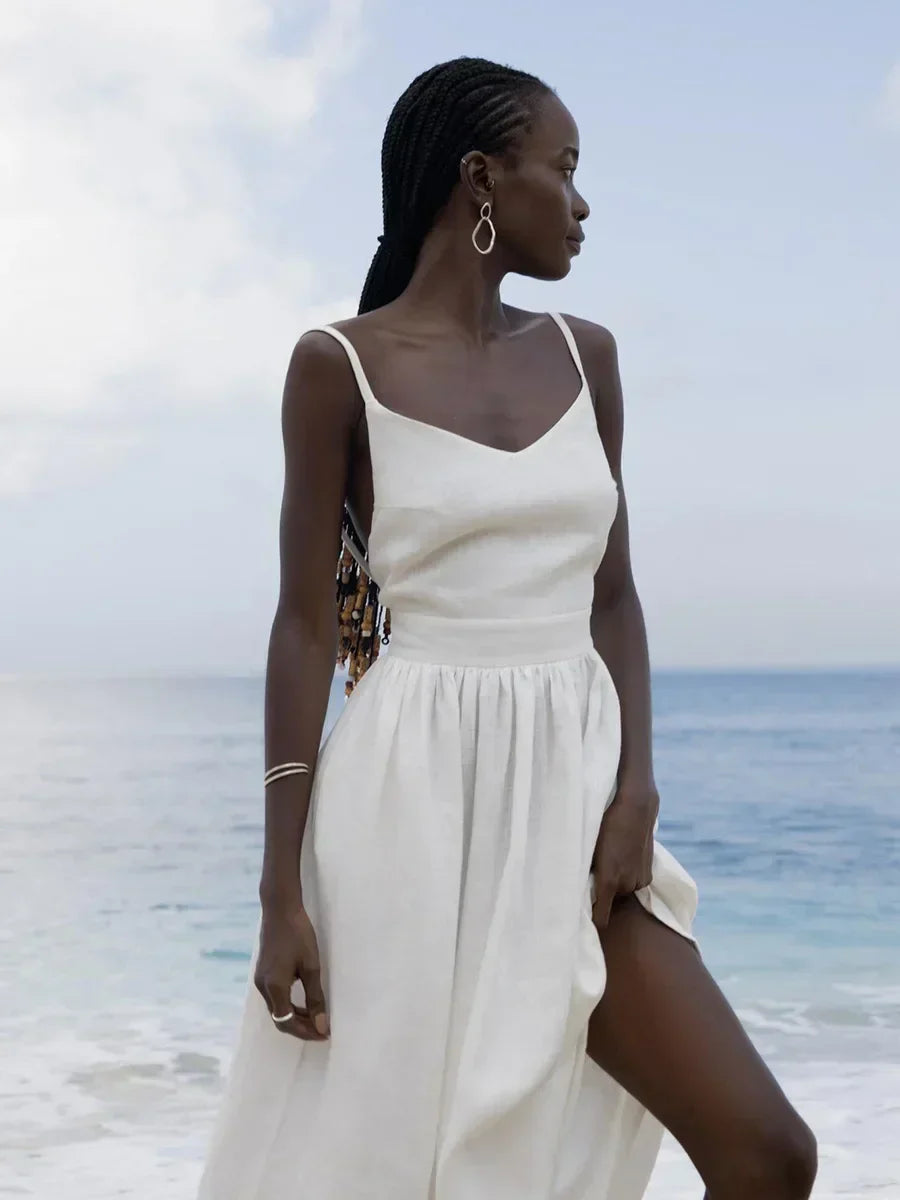 Hella | Bohemian Linnen Maxi Jurk - Fashion Lab