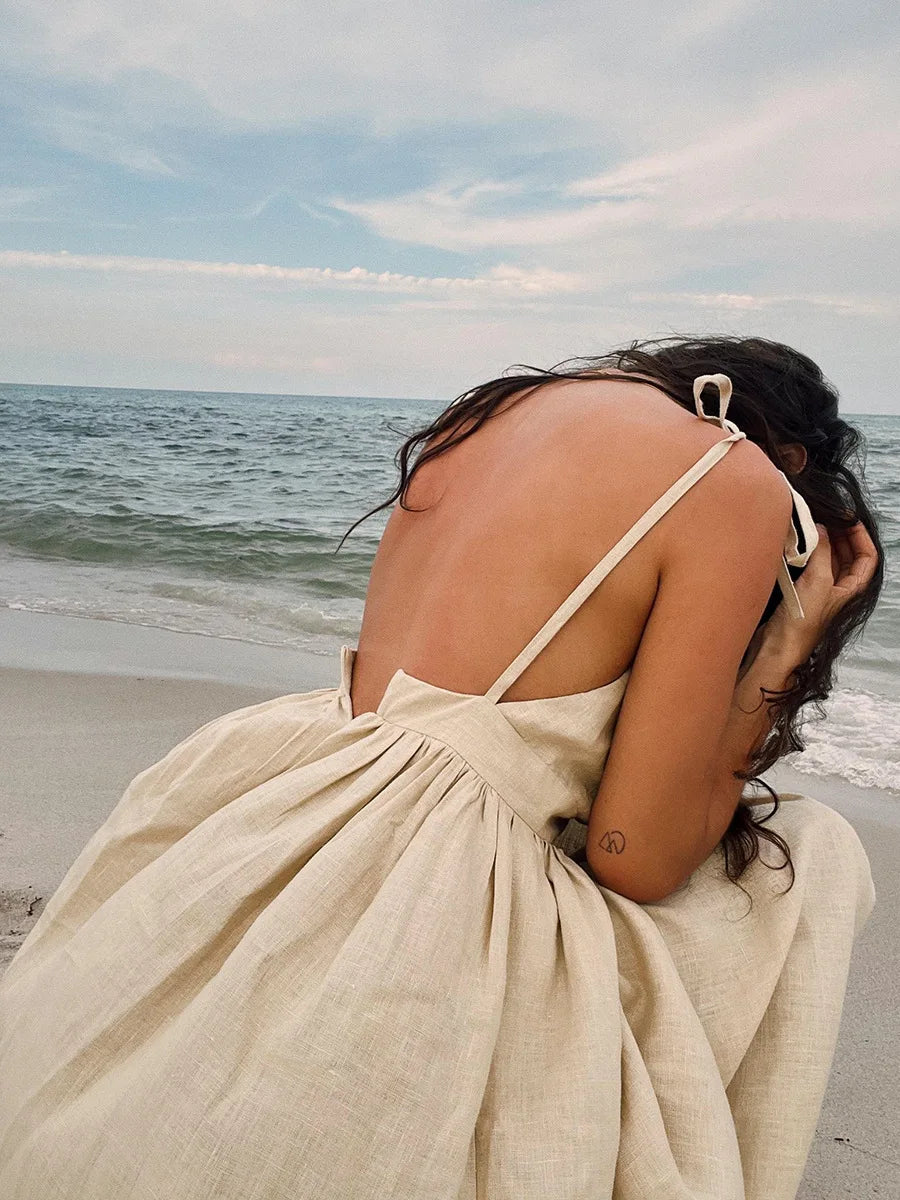 Hella | Bohemian Linnen Maxi Jurk - Fashion Lab