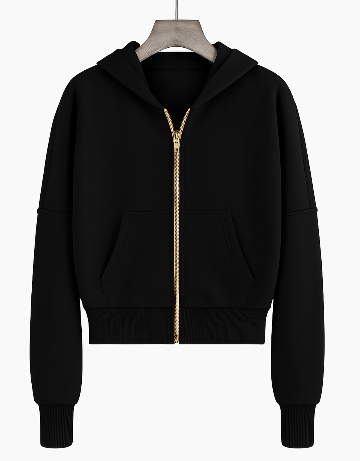 Jas voor dames – Adele | Scharlakenrode Cropped Katoenen Hoodie Met Rits