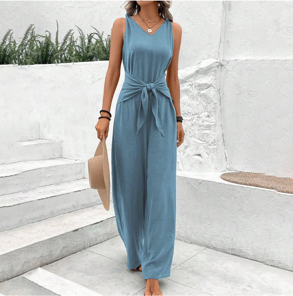 Lenna | Stylish Tie-Front Jumpsuit - Fashion Lab