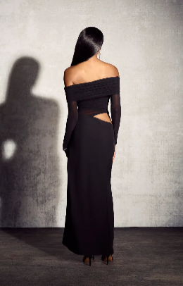 Valerie | Off-shoulder Mesh Jurk - Fashion Lab