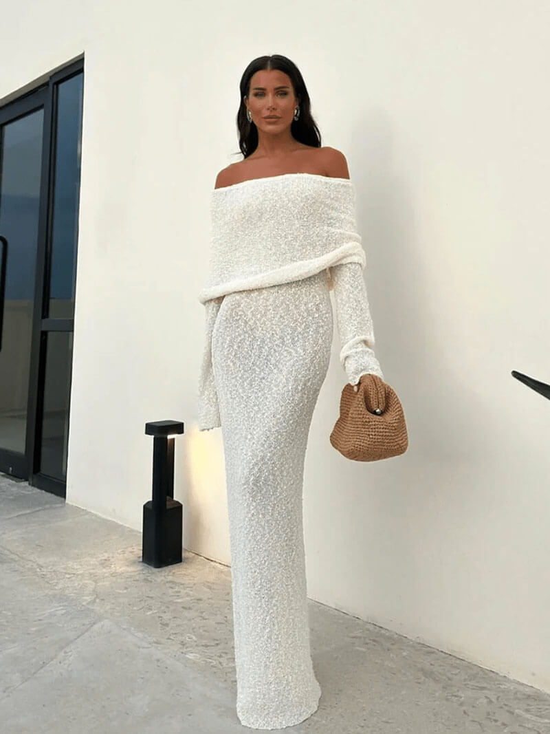 Melissa | Off Shoulder Maxi-Jurk - Fashion Lab