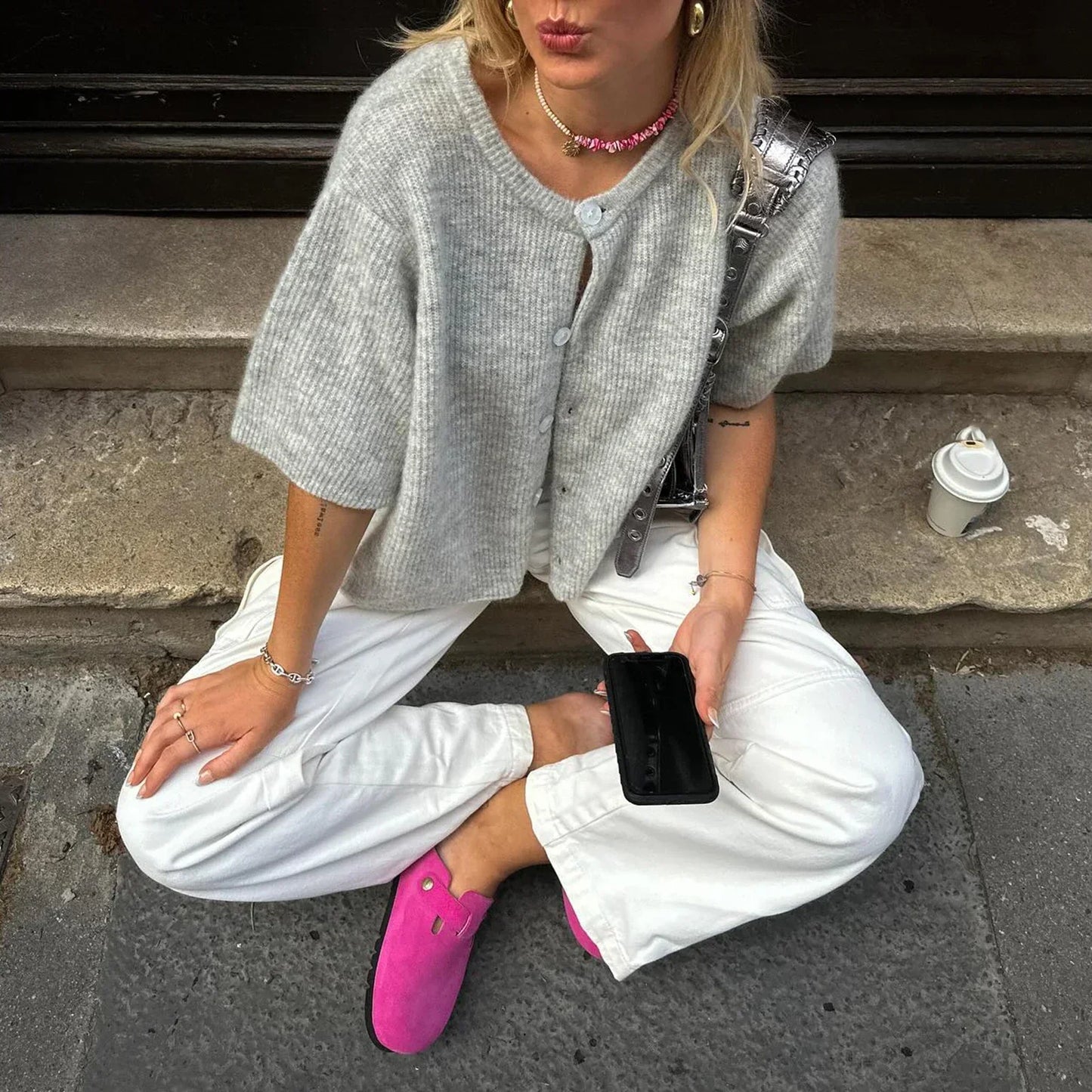 Milia | Streetwear vest met korte mouwen en ronde hals - Fashion Lab