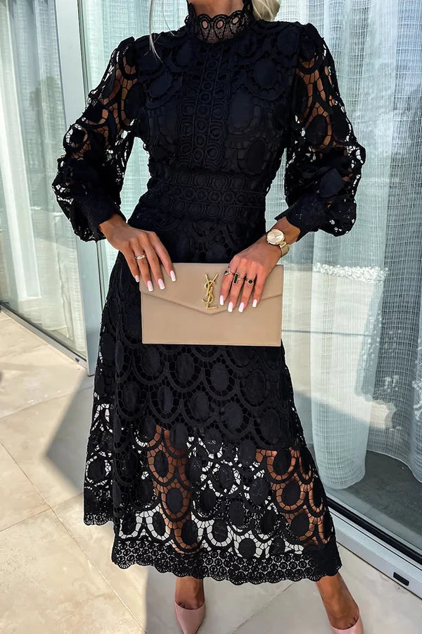Cornelia | Elegante Lace Midi Jurk - Fashion Lab