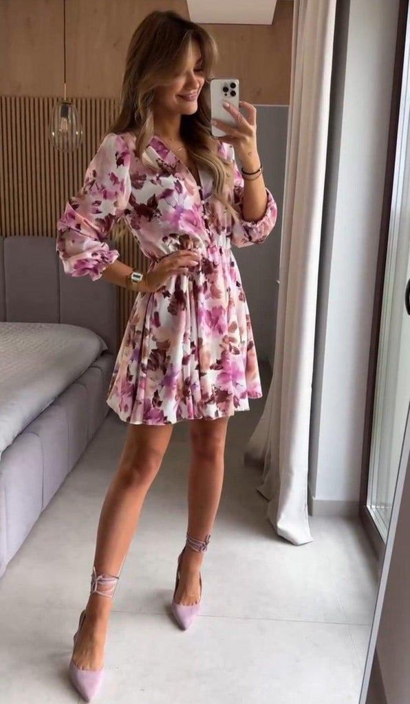 Nelle | Bloemenprint Mini Jurk - Fashion Lab