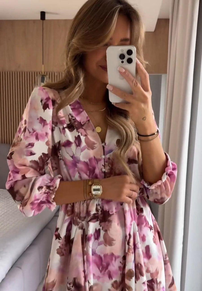 Nelle | Bloemenprint Mini Jurk - Fashion Lab