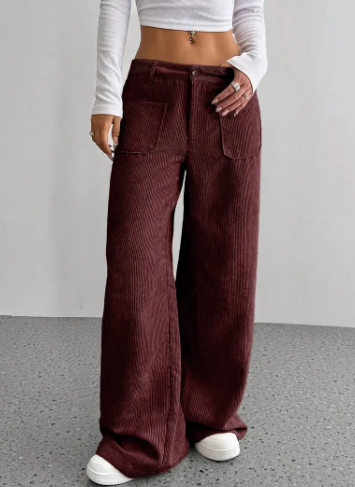 Broek voor dames – Ainsley | Makara Corduroy Broek Met Wijde Pijpen