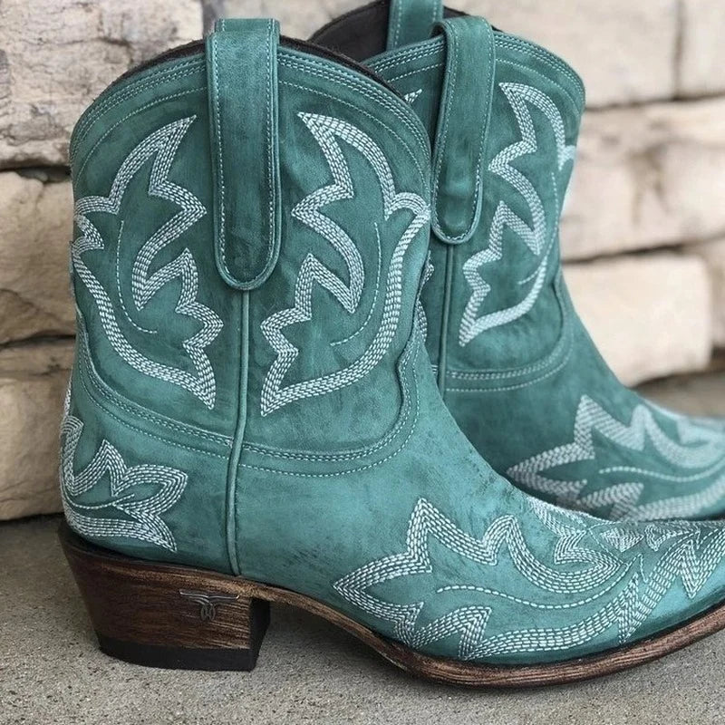 Laarzen voor dames – Alexa | Geborduurde Leren Cowboylaarzen