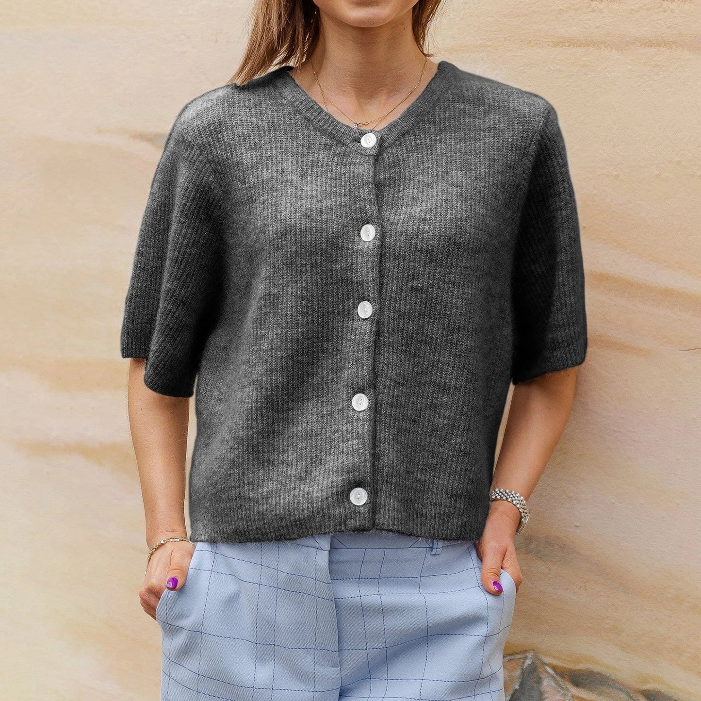 Milia | Streetwear vest met korte mouwen en ronde hals - Fashion Lab