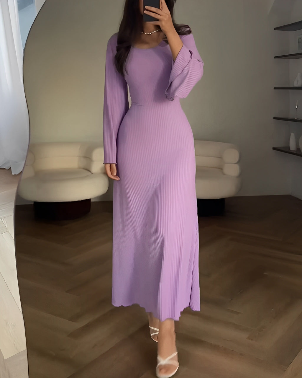 Nora | Elegante Gebreide Maxi Jurk - Fashion Lab