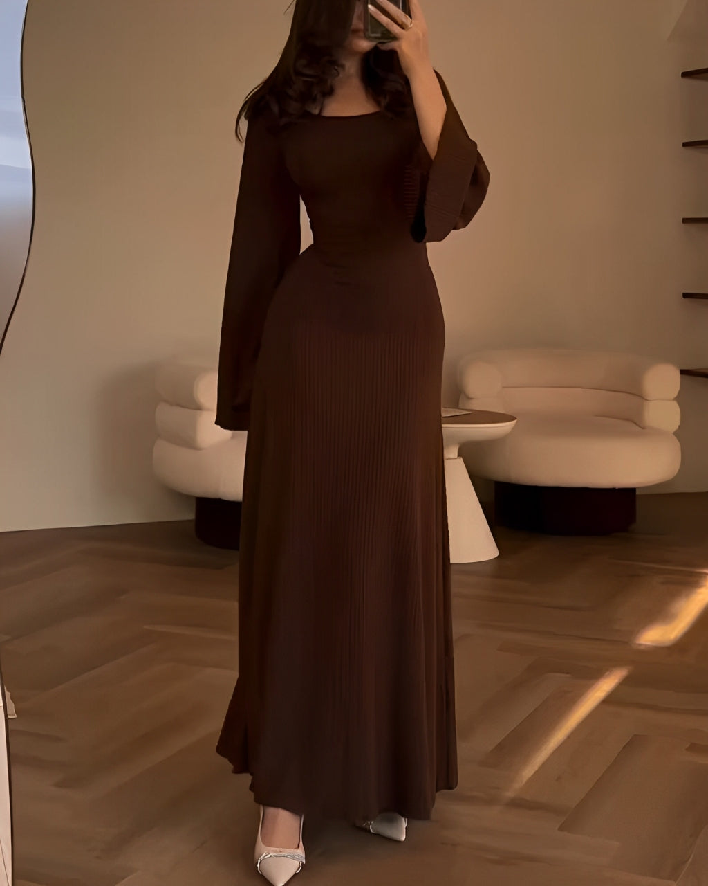 Nora | Elegante Gebreide Maxi Jurk - Fashion Lab