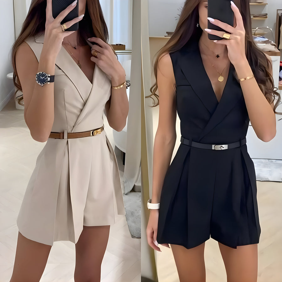 set voor dames – Deandra | Stijlvolle Mouwloze Jumpsuit