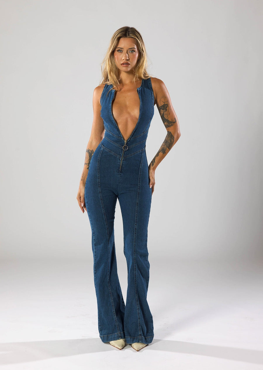 set voor dames โ Doressa | Trendy Denim Jumpsuit
