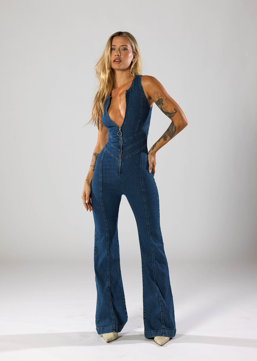 set voor dames โ Doressa | Trendy Denim Jumpsuit