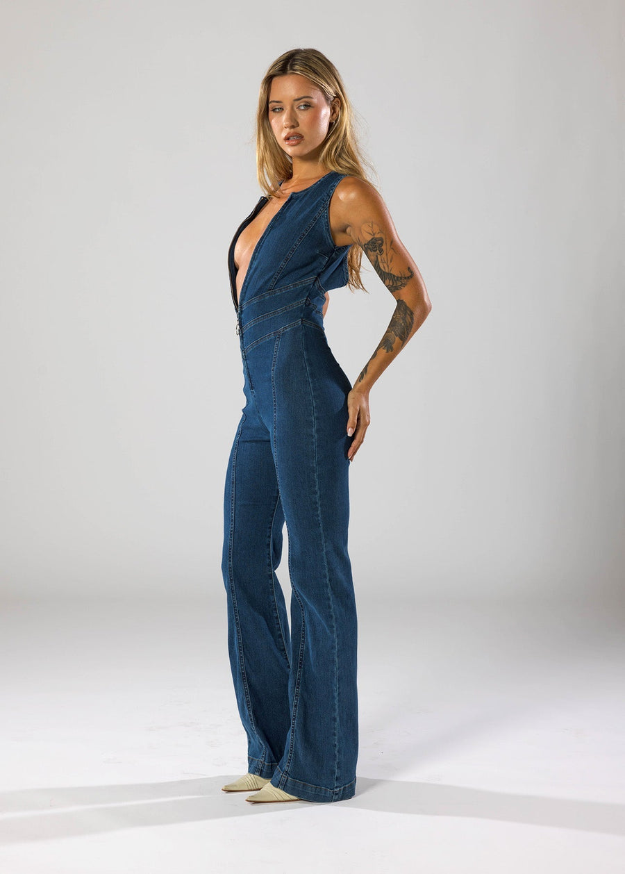 set voor dames โ Doressa | Trendy Denim Jumpsuit