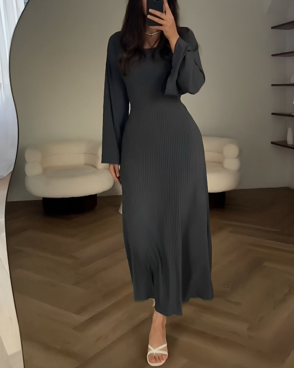 Nora | Elegante Gebreide Maxi Jurk - Fashion Lab