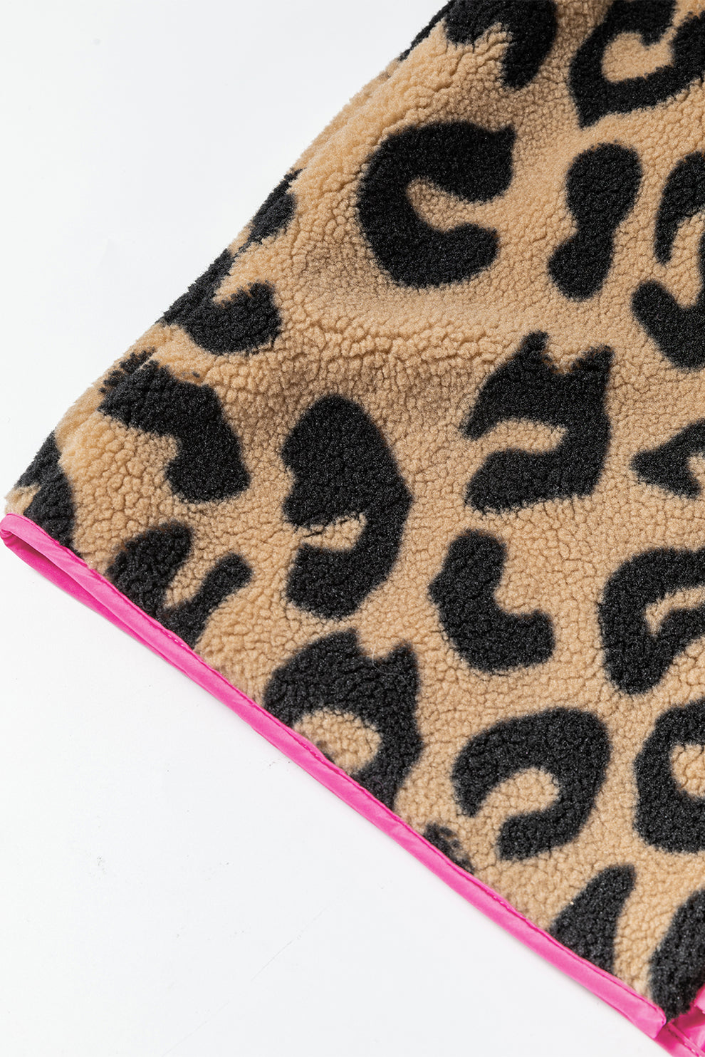 jas voor dames – Edda | Leopard Colorblock Fleece Jas Met Rits