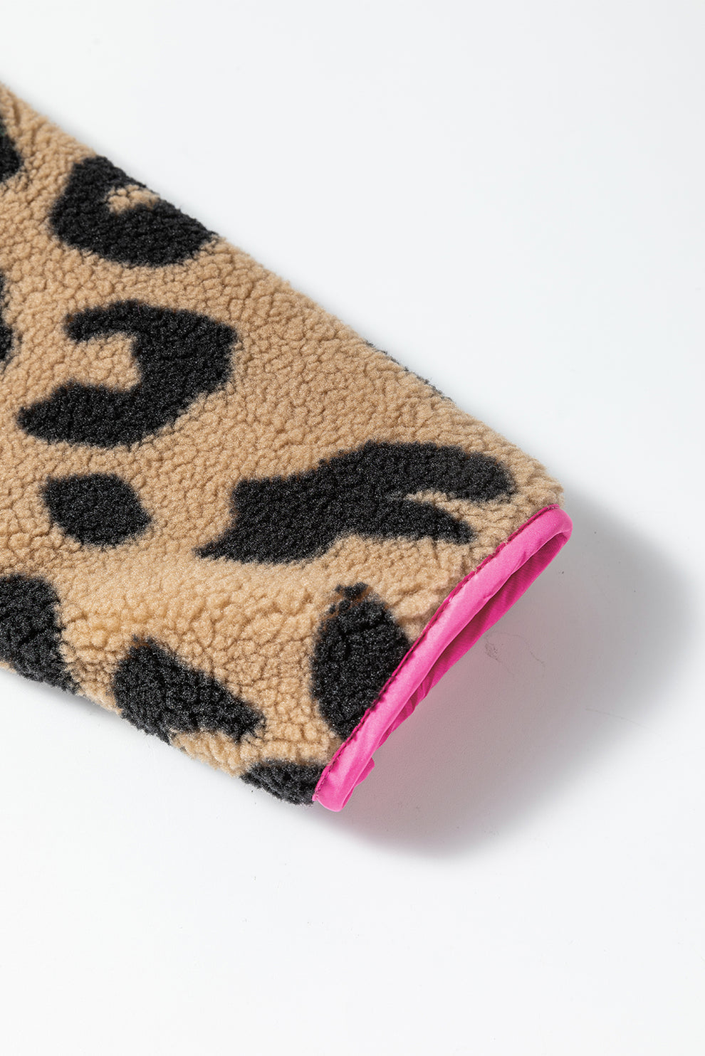 jas voor dames – Edda | Leopard Colorblock Fleece Jas Met Rits
