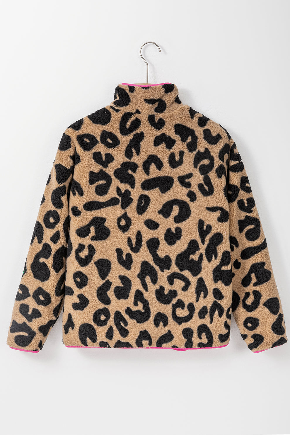 jas voor dames – Edda | Leopard Colorblock Fleece Jas Met Rits