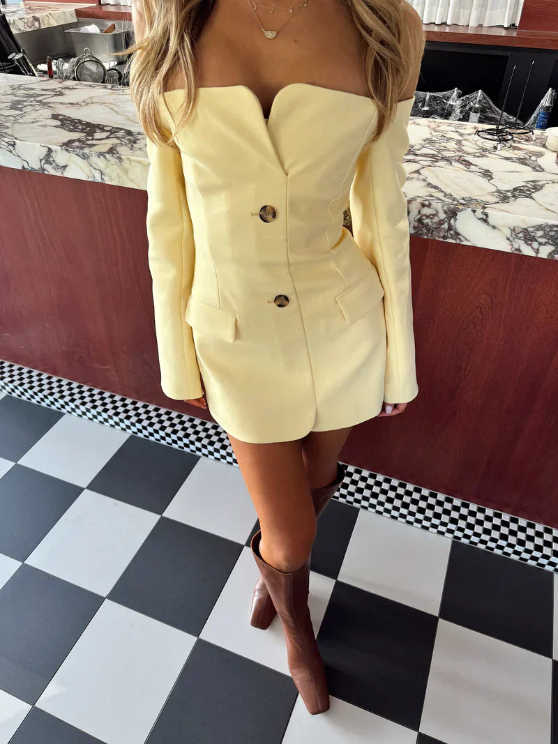 Ellianna | Off-Shoulder Blazer Jurk - Fashion Lab